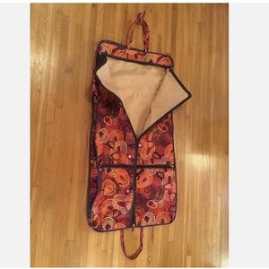 REA Creations Travel Garment Bag Luggage Orange Yellow Brown